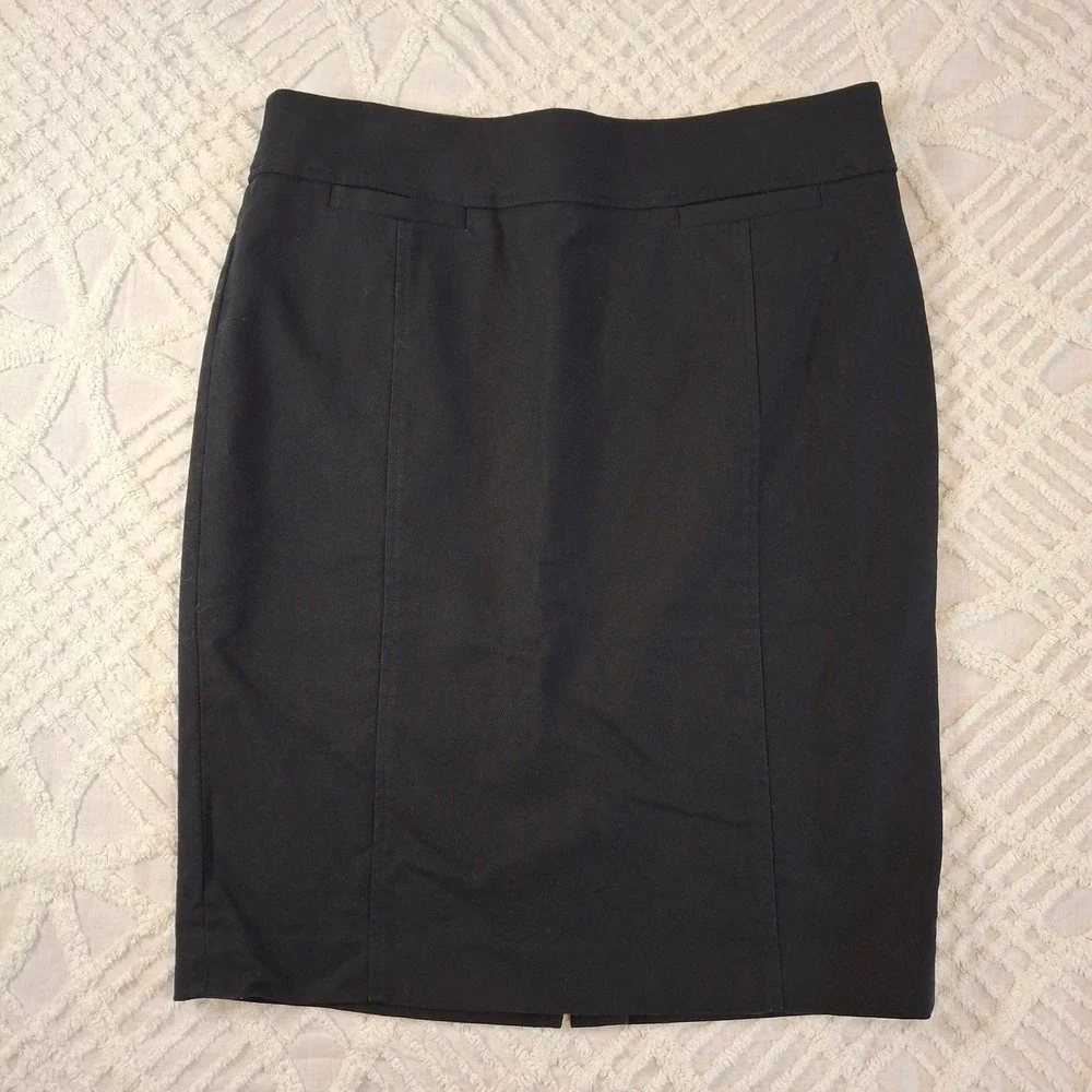 LOFT Black Textured Pencil Skirt Size 10 Lined Career Business‎ Casual Workwear